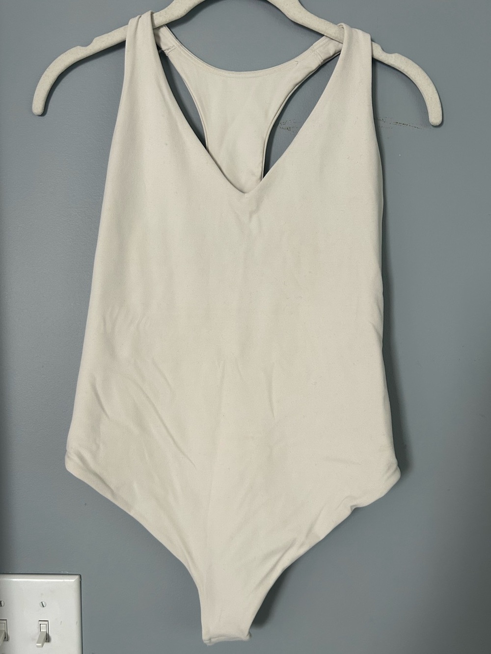 Athleta Cream Racerback Bodysuit